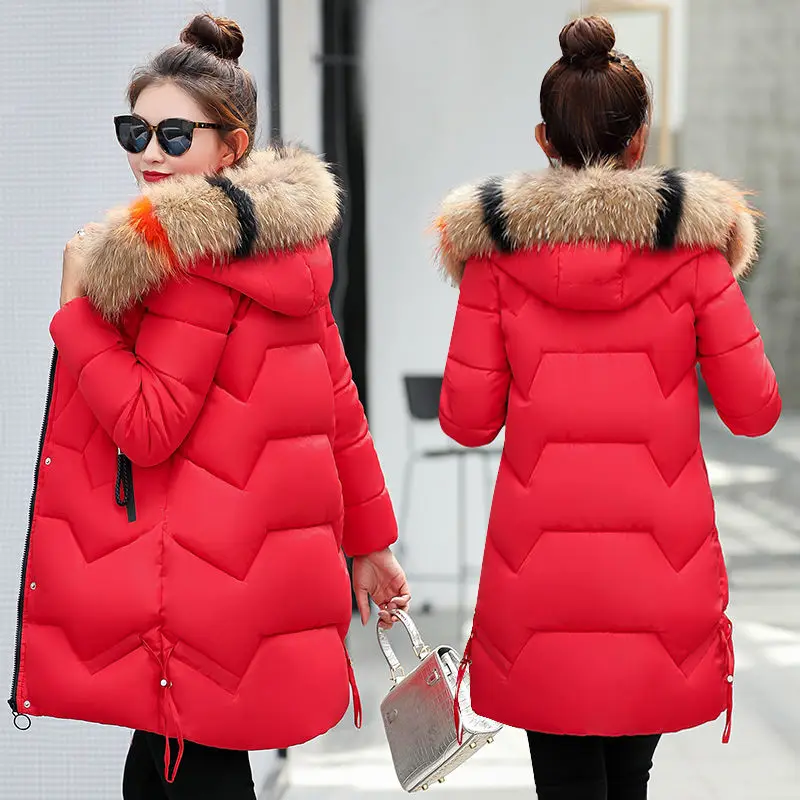 Winter new cotton padded clothes women's middle long big hair collar Korean slim and thickened cotton padded jacket loose large
Winter new cotton padded clothes women's middle long big hair collar Korean slim and thickened cotton padded jacket loose large