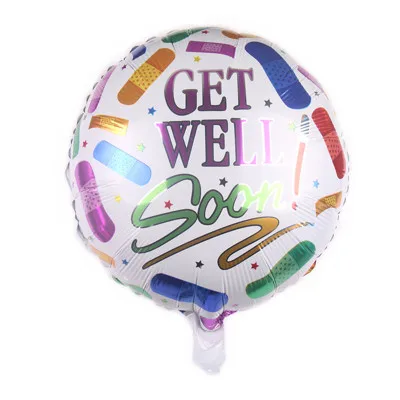 10pcs 18inch GET WELL SOON Round Helium Balloons Best Wishes Foil Patient's Blessing Decoration Hope Party Supplies | Дом и сад