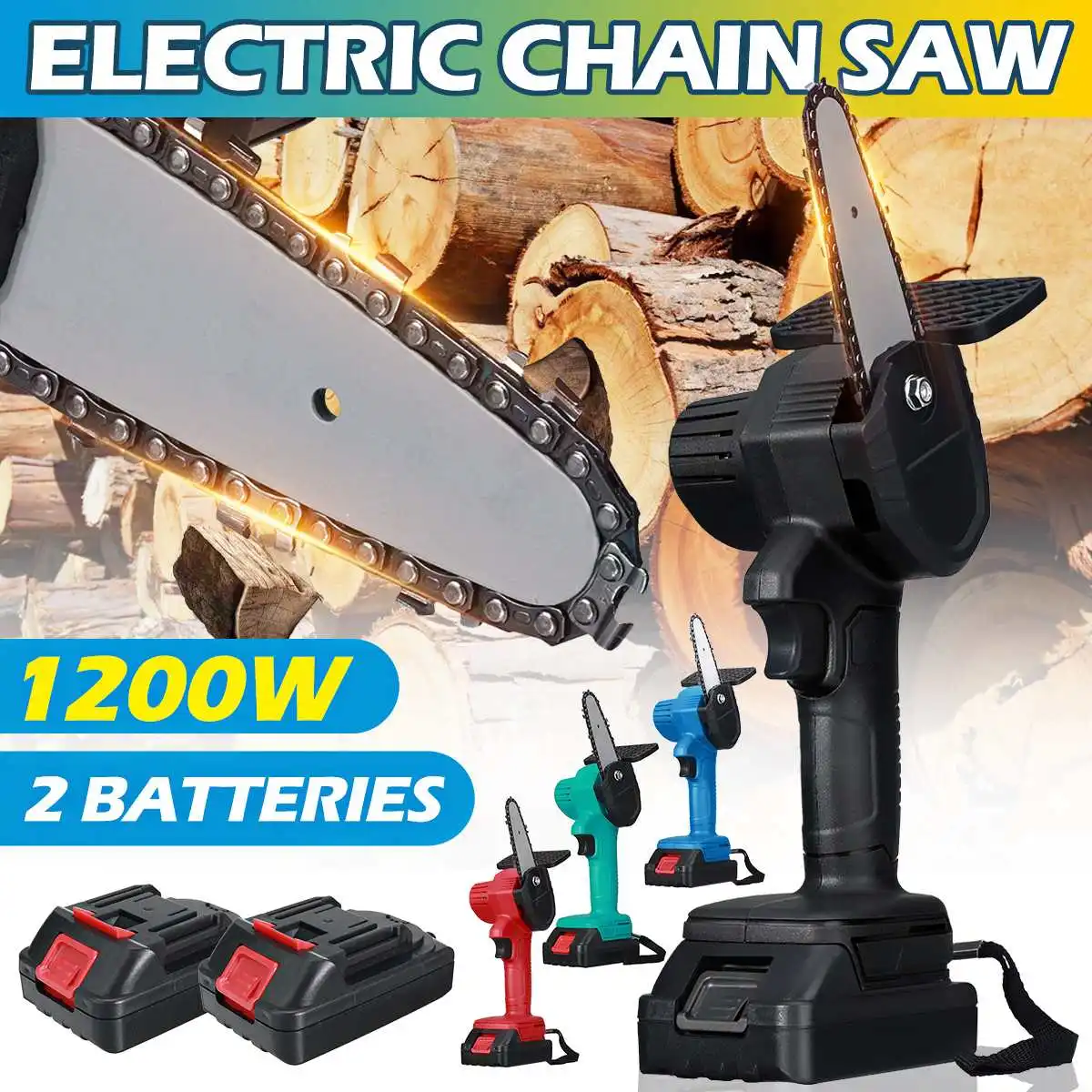 1200W 88VF 4 Inch Cordless Electric Chain Saw Chainsaw Woodworking One-handed Electric Saw for Wood Cutting For Makiita Battery
1200W 88VF 4 Inch Cordless Electric Chain Saw Chainsaw Woodworking One-handed Electric Saw for Wood Cutting For Makiita Battery