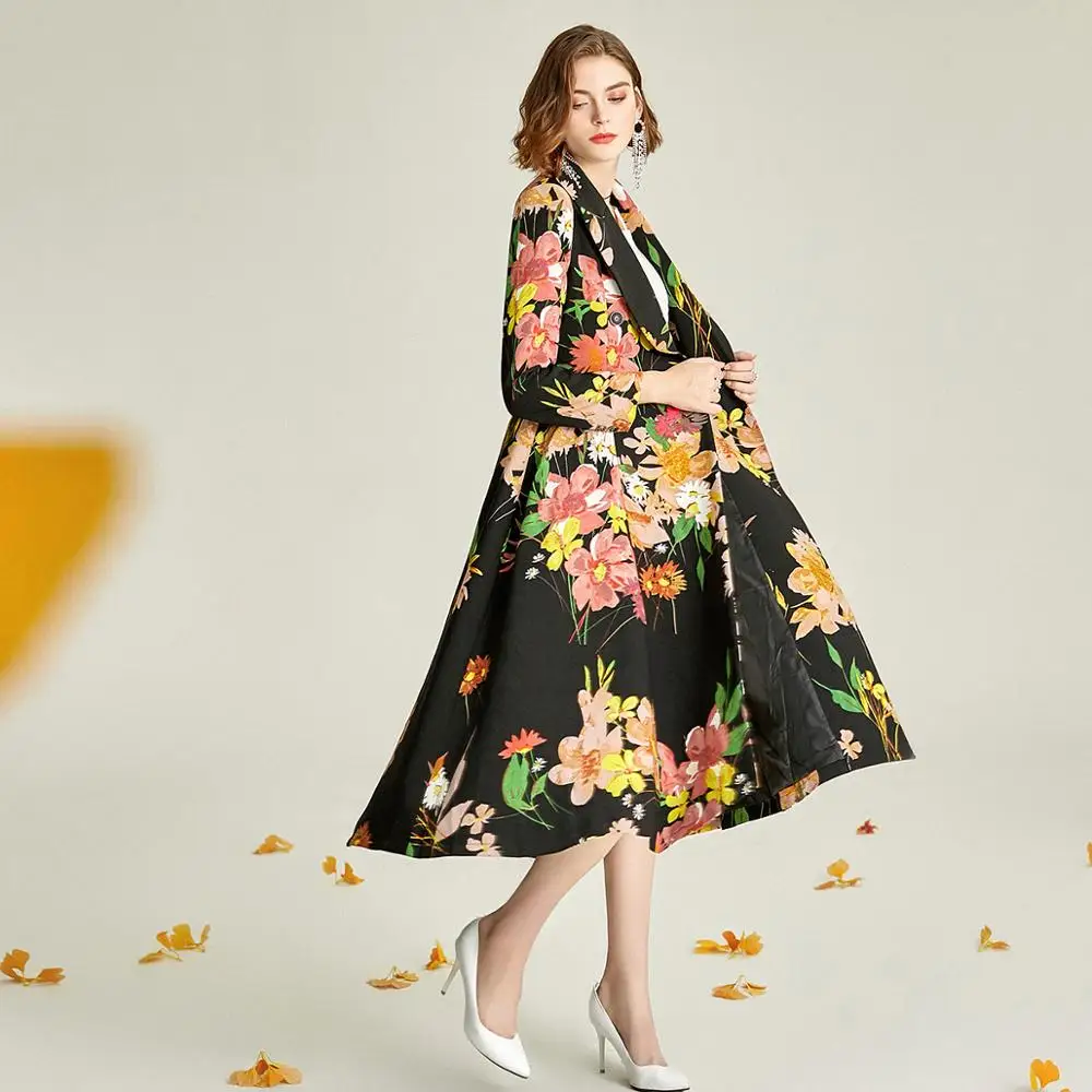 Vintage Printed Black Women Trench Coat 2020 New Spring Autumn Lapel Big Swing Elegant Female Windbreaker
Vintage Printed Black Women Trench Coat 2020 New Spring Autumn Lapel Big Swing Elegant Female Windbreaker