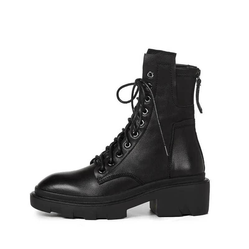 Platforms Boots Punk Gothic Chunky Motorcycle Boots Women 2020 Winter Shoes Genuine Leather Back Zip Ankle Boots Black Booties 
Platforms Boots Punk Gothic Chunky Motorcycle Boots Women 2020 Winter Shoes Genuine Leather Back Zip Ankle Boots Black Booties