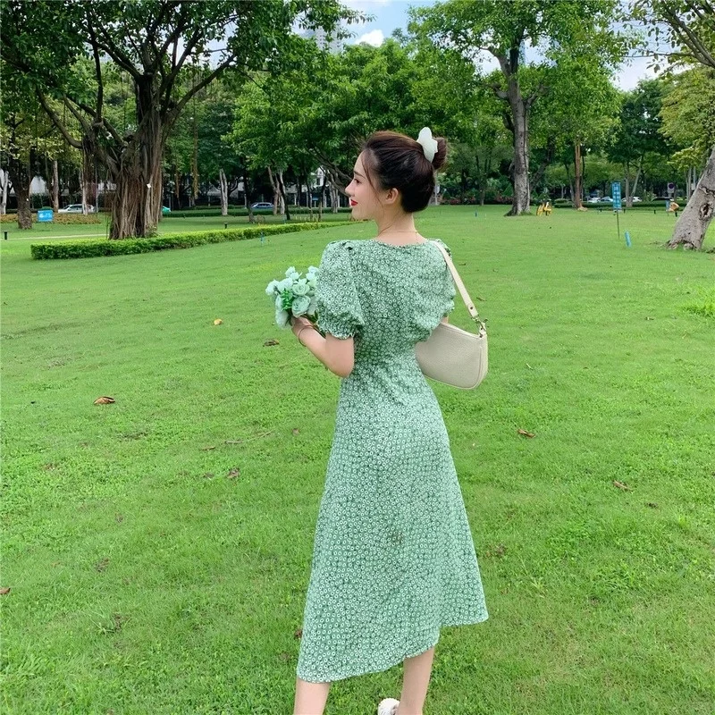 Summer Floral Bohemia Dress Women French Style Chiffon Split Fairy Dress Female Sexy Elegant Beach Boho Korean Dress 2021 New
Summer Floral Bohemia Dress Women French Style Chiffon Split Fairy Dress Female Sexy Elegant Beach Boho Korean Dress 2021 New