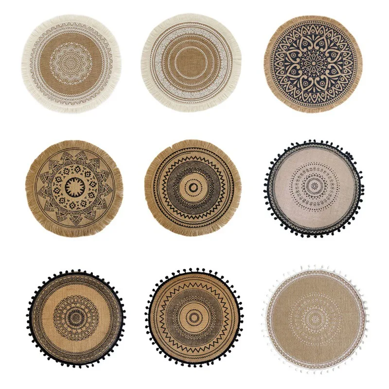 Creative Jute Placemats Resistant Heat Non-Slip Table Placemat Home Linen Fabric Washable Bowl Cup Mat Coaster Photo Prop
Creative Jute Placemats Resistant Heat Non-Slip Table Placemat Home Linen Fabric Washable Bowl Cup Mat Coaster Photo Prop