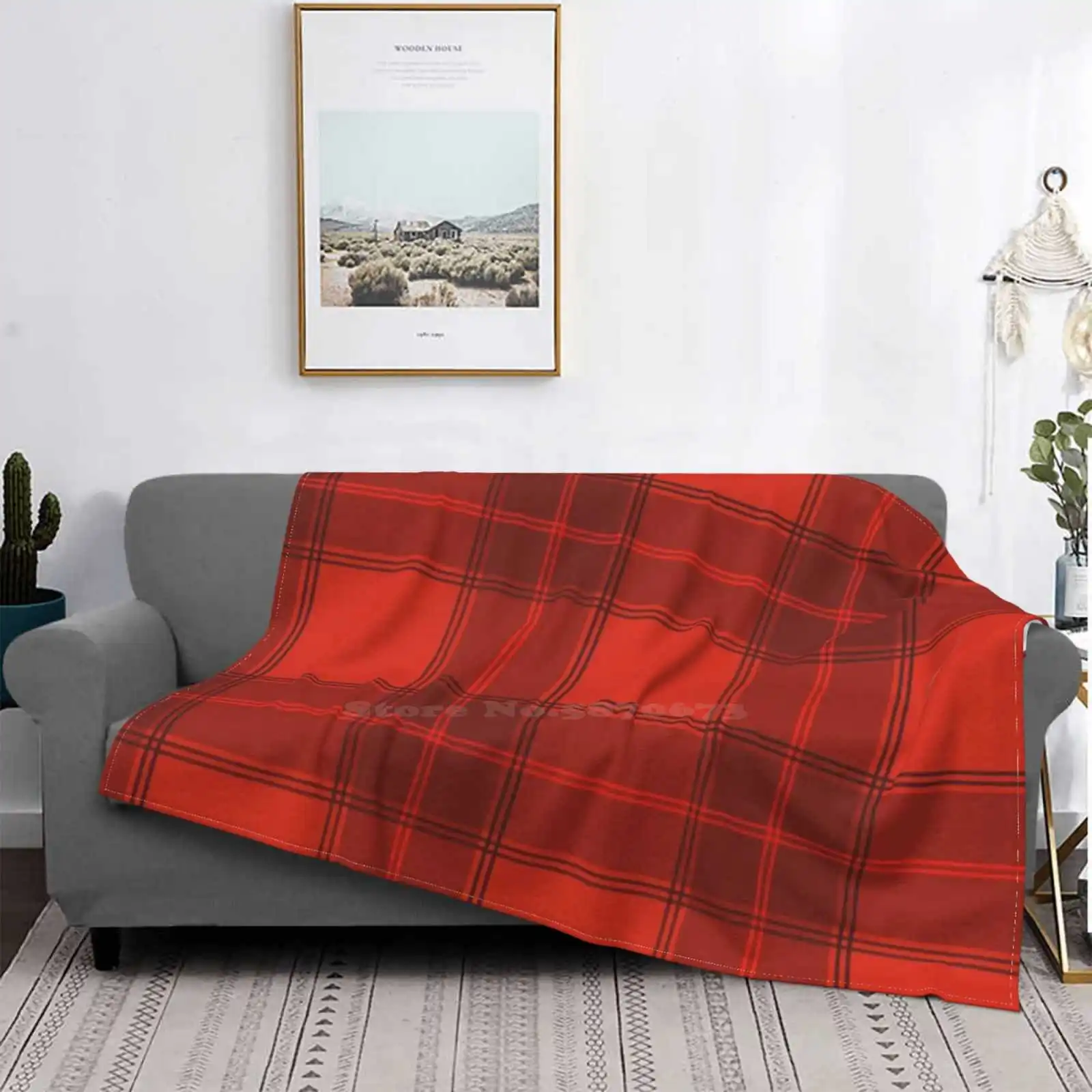 Новейшее красное супермягкое теплое легкое тонкое одеяло в клетку | Дом и сад