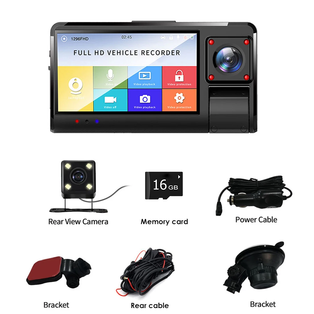 K13 Dash Cam 3 Inch Display Dual Lens Car DVR Dashboard Camera with Rear View Camera Portable Driving Recorder
K13 Dash Cam 3 Inch Display Dual Lens Car DVR Dashboard Camera with Rear View Camera Portable Driving Recorder