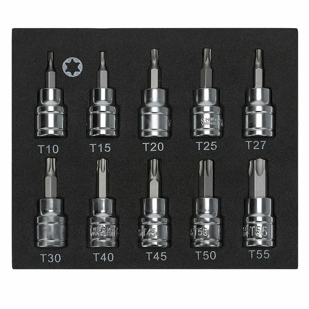 10 Pcs Socket Drive Sleeve 3/8inch Star Key Set Pressure Batch Drill Socket Tool T10-T55 For Wrench Hand Tools Accessories
10 Pcs Socket Drive Sleeve 3/8inch Star Key Set Pressure Batch Drill Socket Tool T10-T55 For Wrench Hand Tools Accessories