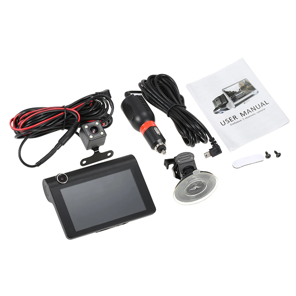 KKMOON 4" 1080P Three Lens Car DVR Dash Cam Camera Camcorder Logger Motion Detection / Loop Recording / G-sensor / Night Vision
KKMOON 4" 1080P Three Lens Car DVR Dash Cam Camera Camcorder Logger Motion Detection / Loop Recording / G-sensor / Night Vision