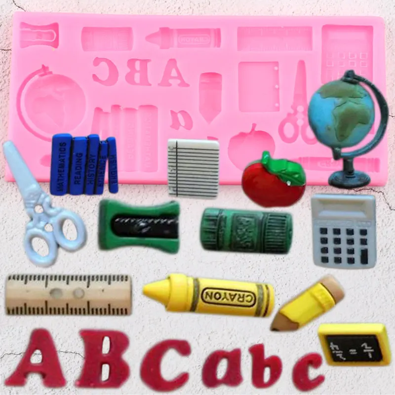 Study Tools Silicone Molds School Globe Book Scissor Pen Fondant Cake Decorating Tools Candy Clay Chocolate Gumpaste Moulds
Study Tools Silicone Molds School Globe Book Scissor Pen Fondant Cake Decorating Tools Candy Clay Chocolate Gumpaste Moulds