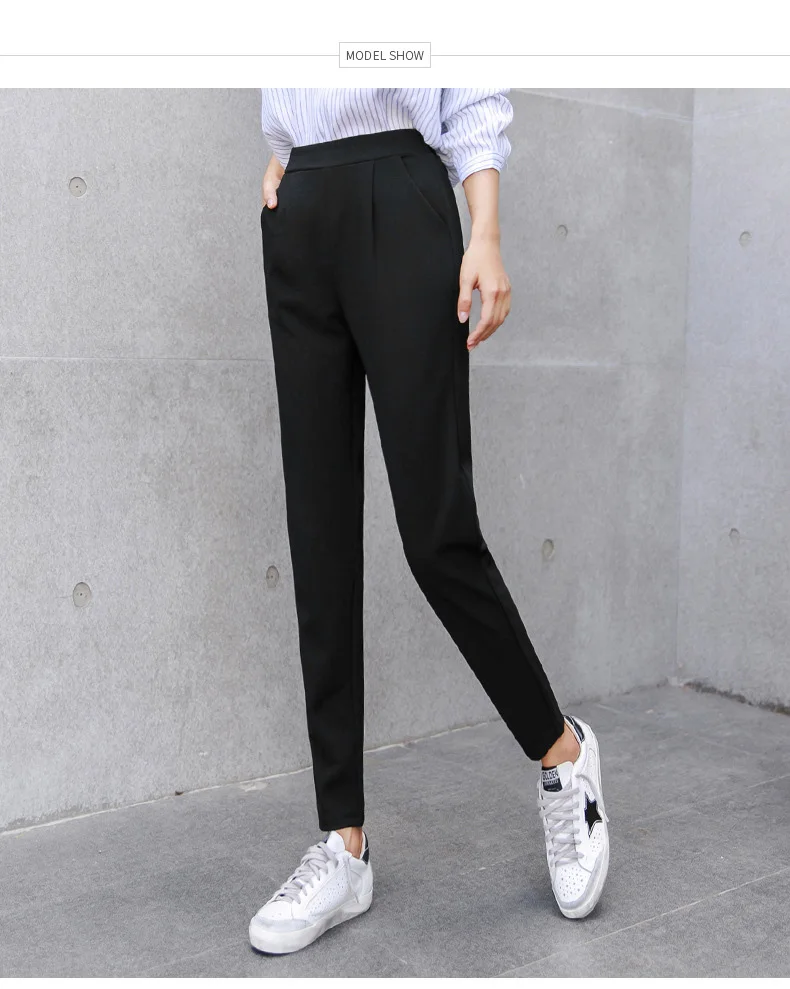 BIVIGAOS Spring Summer New Ladies Korean OL Black Harem Pants Breathable Thin Casual Pencil Pants Simple Suit Trousers For Women
BIVIGAOS Spring Summer New Ladies Korean OL Black Harem Pants Breathable Thin Casual Pencil Pants Simple Suit Trousers For Women