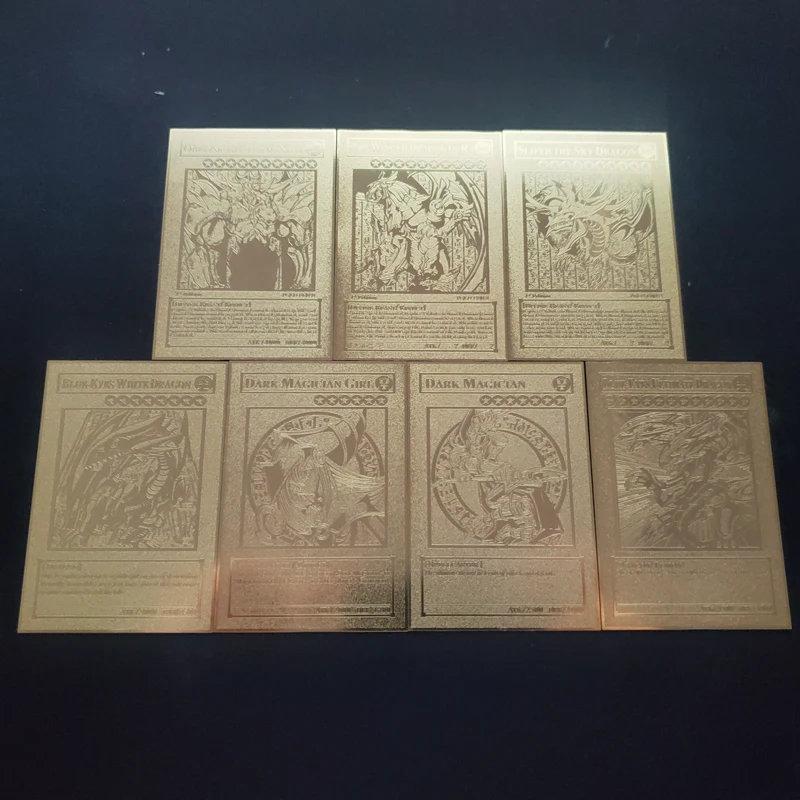 

YU GI OH английская версия, золотая металлическая открытка, зеленые глаза, белый дракон, черный волшебный гид, три волшебных Бога, коллекционна...