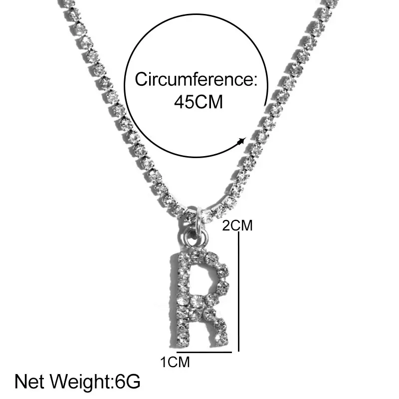 Trendy New Crystal 26 Letter Pendant Necklace for Women Shiny Rhinestone Tennis Chain Necklace Statement Jewelry Party Gift
Trendy New Crystal 26 Letter Pendant Necklace for Women Shiny Rhinestone Tennis Chain Necklace Statement Jewelry Party Gift