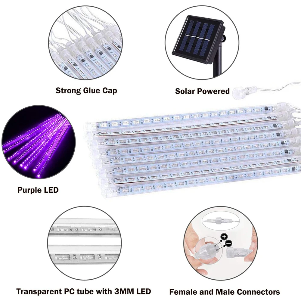 30/50 см 8 светодиодные трубки метеоритный дождь строка светильник для отдыха на