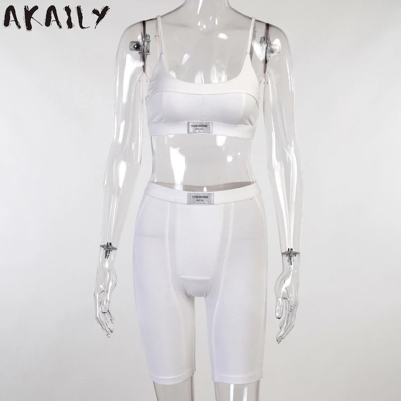 Akaily Akaily Summer Streetwear 2 Two Piece Sets Women Outfits Backless Crop Top High Waist Pants suits Female Biker Shorts Sets
Akaily Akaily Summer Streetwear 2 Two Piece Sets Women Outfits Backless Crop Top High Waist Pants suits Female Biker Shorts Sets