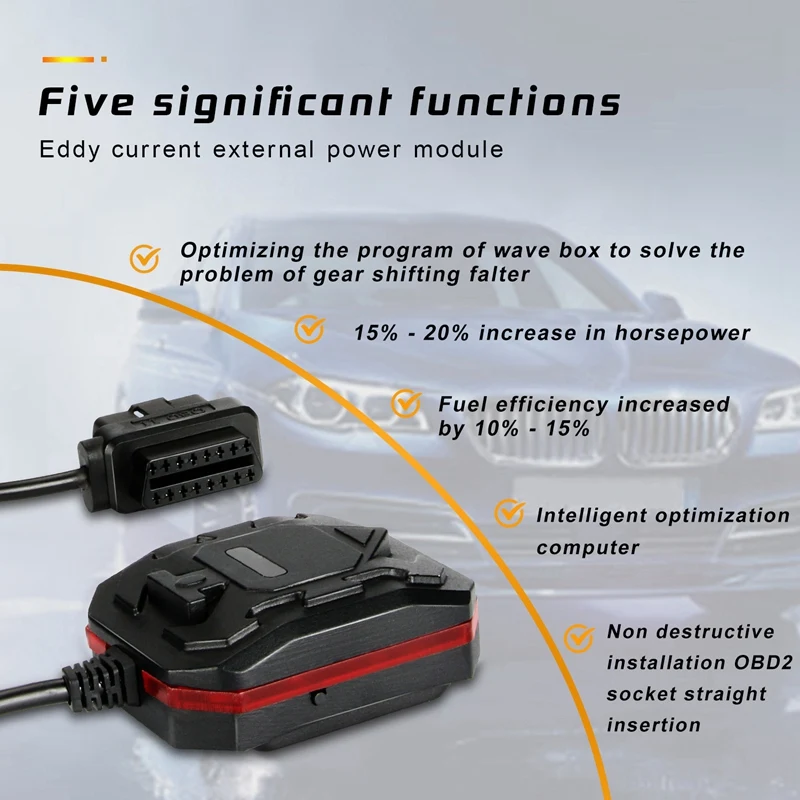 OBD2 Gearbox Optimized Computer Improve Fuel Horsepower Efficiency Plug and Play Lossless Installation
OBD2 Gearbox Optimized Computer Improve Fuel Horsepower Efficiency Plug and Play Lossless Installation