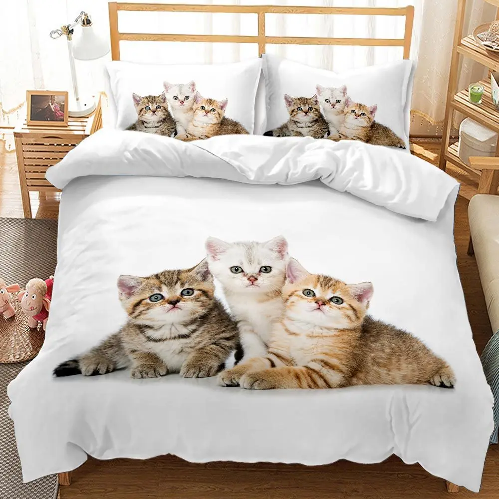 3D digital printing 2/3pc Animal cat pattern quilt cover pillowcase double bed set sheet cover quilt Soft Microfiber bedding 
3D digital printing 2/3pc Animal cat pattern quilt cover pillowcase double bed set sheet cover quilt Soft Microfiber bedding