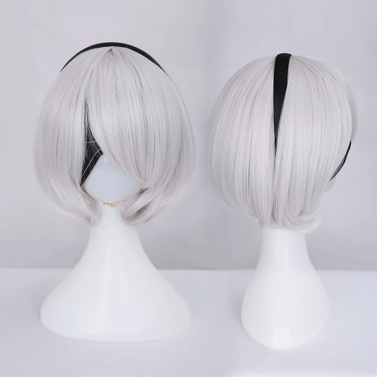 Парик для косплея DokiDoki NieR:Automata 2B парик YoRHa No. 2 Тип B женские короткие белые