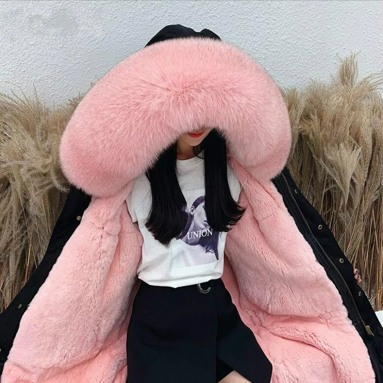 Plus Size Winter Women's Coats Fake Fur Parkas Rabbit Fur Lining Middle Long Jacket Coat Female Women Hooded Overcoat
Plus Size Winter Women's Coats Fake Fur Parkas Rabbit Fur Lining Middle Long Jacket Coat Female Women Hooded Overcoat