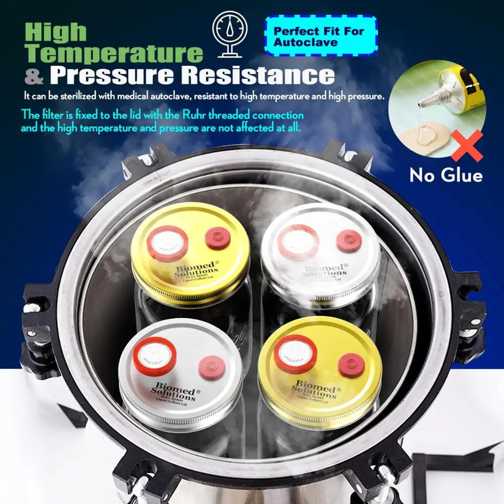 NEW 6pcs Liquid Culture Lids - Autoclavable Wide Mouth Jar Lids with Heavy Duty Injection Port for Mushroom Cultivation
NEW 6pcs Liquid Culture Lids - Autoclavable Wide Mouth Jar Lids with Heavy Duty Injection Port for Mushroom Cultivation