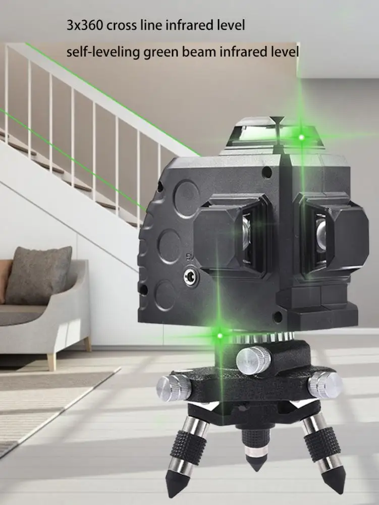 Horizontal 3x360 Cross Line Infrared Level Self-leveling Green Beam Infrared Level 360 Vertical Line With Magnetic Pivoting Base
Horizontal 3x360 Cross Line Infrared Level Self-leveling Green Beam Infrared Level 360 Vertical Line With Magnetic Pivoting Base