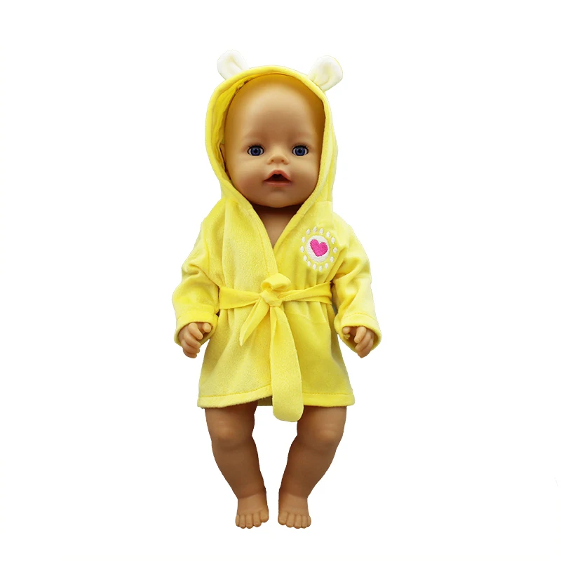 Новый банный халат Одежда для кукол новорожденных подходит 17 дюймов 43 см