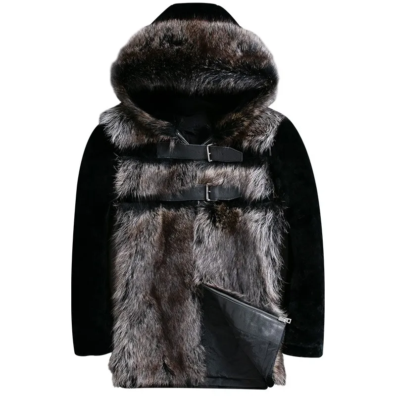 Sheepskin Shearling Mens Coat Winter Warm Real Fur Hooded Jacket Fashion Buckle Strap Splice Natural Genuine Leather Outerwear
Sheepskin Shearling Mens Coat Winter Warm Real Fur Hooded Jacket Fashion Buckle Strap Splice Natural Genuine Leather Outerwear