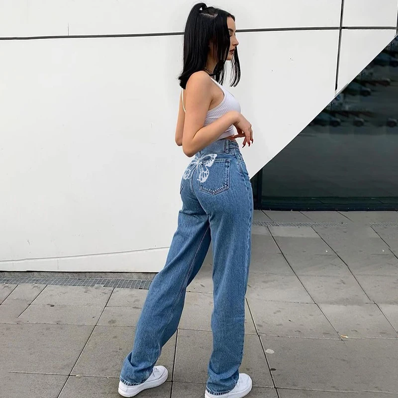 Hip Butterfly Print y2k Harajuku Fashion Jeans Women Streetwear Casual Baggy Straight High Waist Mom Denim Oversize 90s
Hip Butterfly Print y2k Harajuku Fashion Jeans Women Streetwear Casual Baggy Straight High Waist Mom Denim Oversize 90s