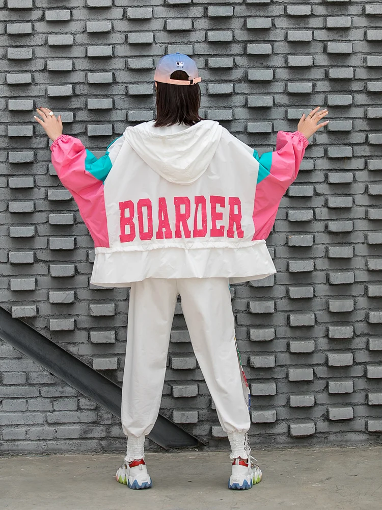 QING MO 2021 Autumn Fashion New Coat Women Letter Printing Contrast Color Stitching Trend Hooded Cardigan Jacket White ZWL428
QING MO 2021 Autumn Fashion New Coat Women Letter Printing Contrast Color Stitching Trend Hooded Cardigan Jacket White ZWL428