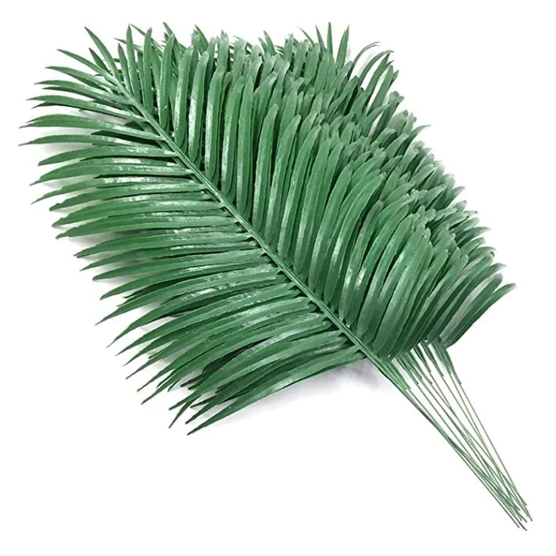 

AF89 12Pcs Artificial Palm Leaves Plants Faux Palm Fronds Tropical Large Palm Leaves Greenery Plant for Leaves Hawaiian Party