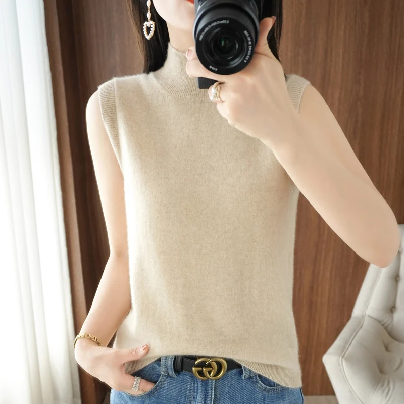 Half High Neck Knitted Vest Women's Spring, Autumn Winter New Style Sleeveless Sexy Wool Self-Cultivation Solid Color Bottoming
Half High Neck Knitted Vest Women's Spring, Autumn Winter New Style Sleeveless Sexy Wool Self-Cultivation Solid Color Bottoming