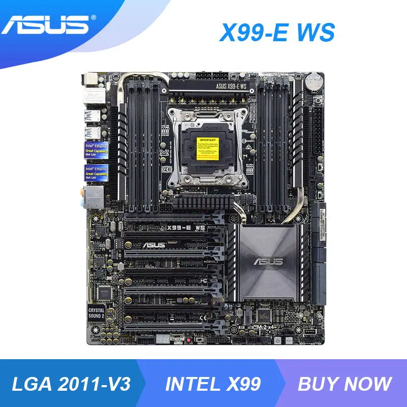 

Материнская плата ASUS X99-E WS LGA 2011-V3, Intel X99 для майнинга, DDR4, 128 ГБ, 3200(O.C), M.2, 7 × PCI-E X16, комплект Xeon, E5-2620 v3, Core i7, ЦП