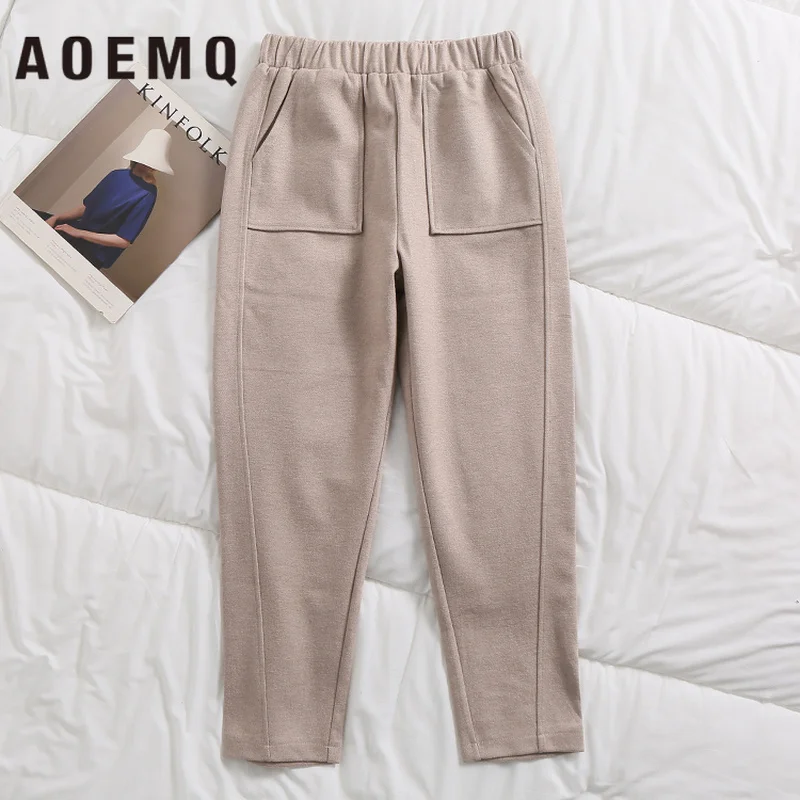 AOEMQ Fashion Pants New Arrival Punk Pencil Elastic Waist Women Buttoms Locomotive Korea Style Clothing | Женская одежда
