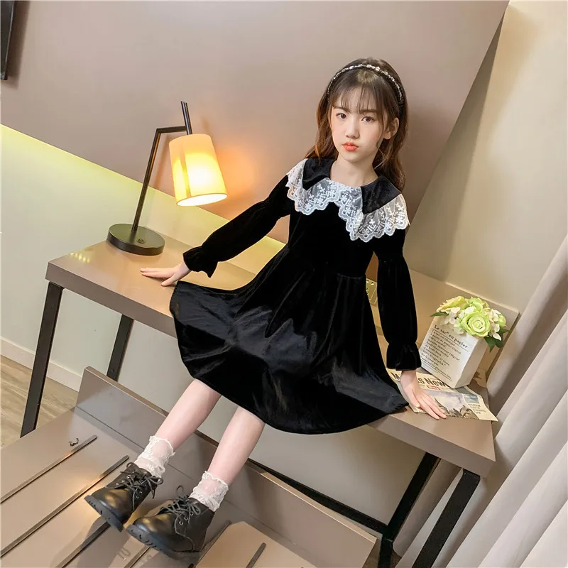 girls dress girls long-sleeved velvet dress 2020 autumn clothes new elegant temperament lace princess dress party dresses girls 
girls dress girls long-sleeved velvet dress 2020 autumn clothes new elegant temperament lace princess dress party dresses girls