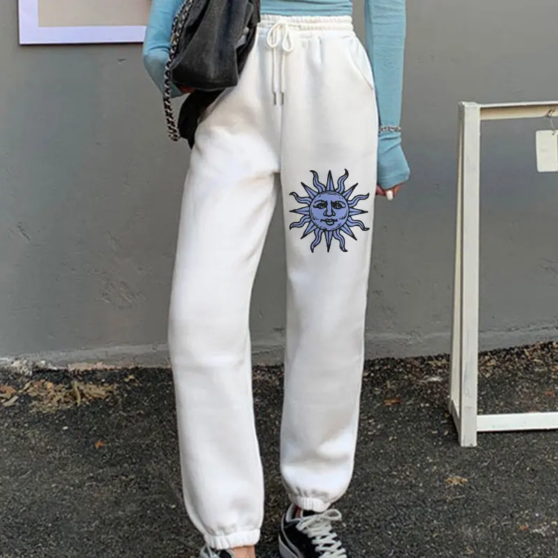 2021 Fashion Sun Moon Print Casual Winter Joggers Women Hip Hop High Waist Loose Harajuku Sweatpants Running Pants Streetwear
2021 Fashion Sun Moon Print Casual Winter Joggers Women Hip Hop High Waist Loose Harajuku Sweatpants Running Pants Streetwear