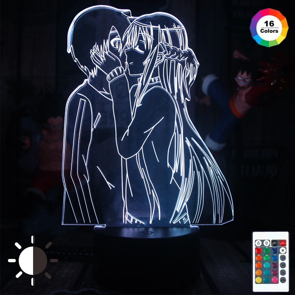 

Acrylic 3D Anime Lamp SwordArtOnline Nightlights Lamp figurine lighting for bedroom cartoon comics light home decor lamp gift