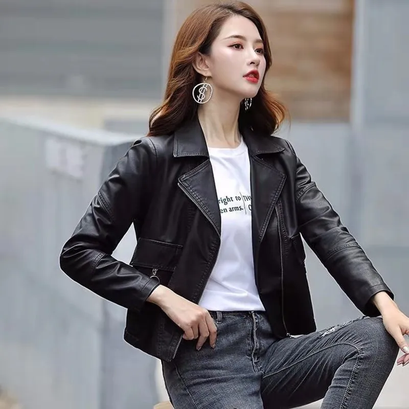 2021 Spring And Autumn New PU Lather Jacket Women's Jacket Casual Leather Jacket Show Thin Student Leather jJacket Versatile
2021 Spring And Autumn New PU Lather Jacket Women's Jacket Casual Leather Jacket Show Thin Student Leather jJacket Versatile