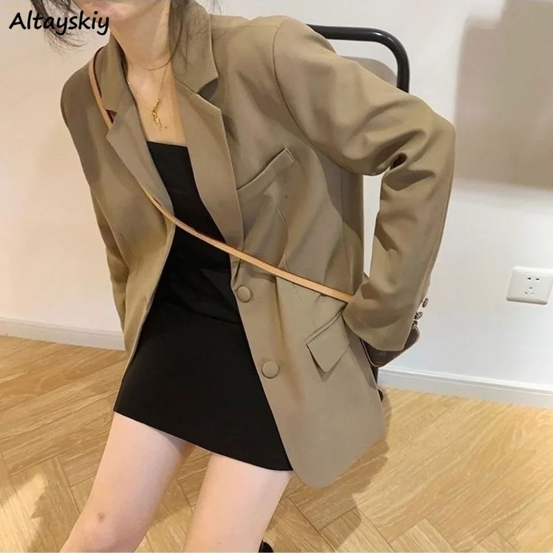 Блейзер Женский офисный с длинным рукавом, удобный однобортный свободный пиджак, 2 цвета, Повседневная Верхняя одежда на весну
Блейзер Женский офисный с длинным рукавом, удобный однобортный свободный пиджак, 2 цвета, Повседневная Верхняя одежда на весну