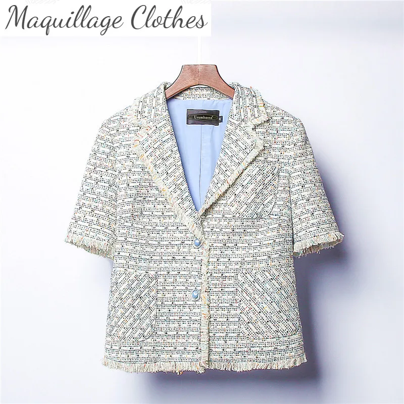 Женская твидовая куртка с коротким рукавом, элегантная тонкая куртка, весна-лето 2021
Женская твидовая куртка с коротким рукавом, элегантная тонкая куртка, весна-лето 2021