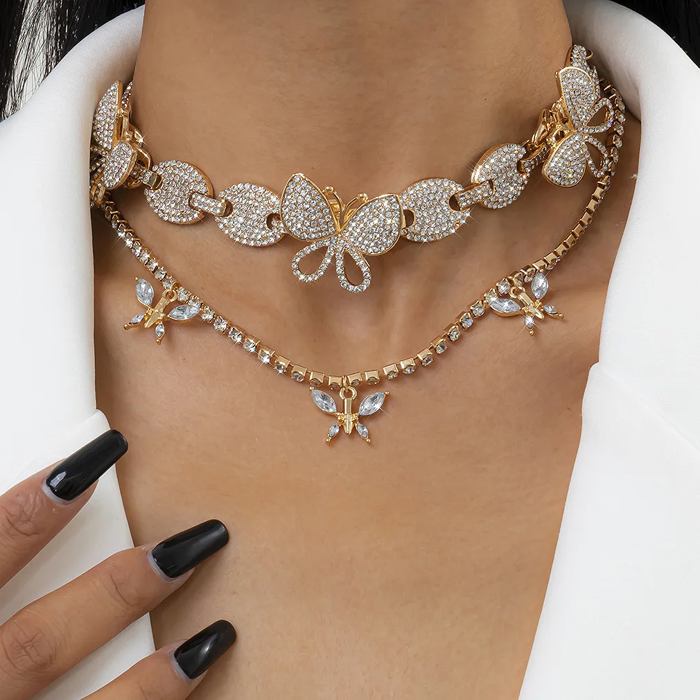 HI MAN 2Pcs/Set European Exquisite Pavé Crystal Butterfly Pendant Necklace Women Fashion Elegant Anniversary Jewelry
HI MAN 2Pcs/Set European Exquisite Pavé Crystal Butterfly Pendant Necklace Women Fashion Elegant Anniversary Jewelry