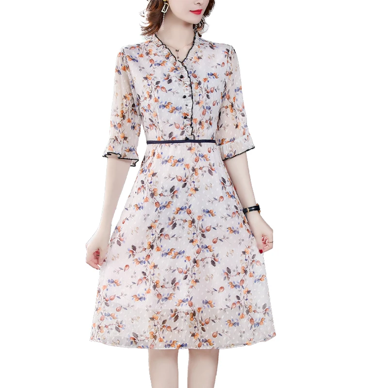 Spring Classy Floral Chiffon Sweet Beach Midi Dress 2021 Summer Casual 3XL Plus Size Print Sundress Women Bodycon Party Vestidos
Spring Classy Floral Chiffon Sweet Beach Midi Dress 2021 Summer Casual 3XL Plus Size Print Sundress Women Bodycon Party Vestidos