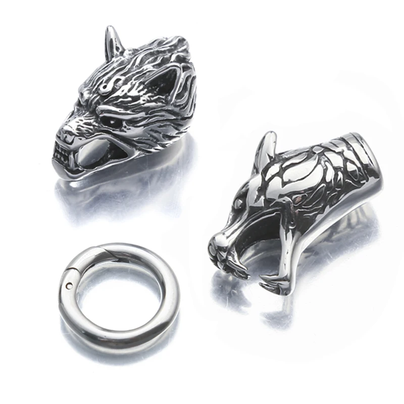 1Pcs Stainless Steel Viking Wolf Dragon Head End Beads Hook Claps Connector Diy For Punk Leather Bracelet Choker Jewelry Making
1Pcs Stainless Steel Viking Wolf Dragon Head End Beads Hook Claps Connector Diy For Punk Leather Bracelet Choker Jewelry Making