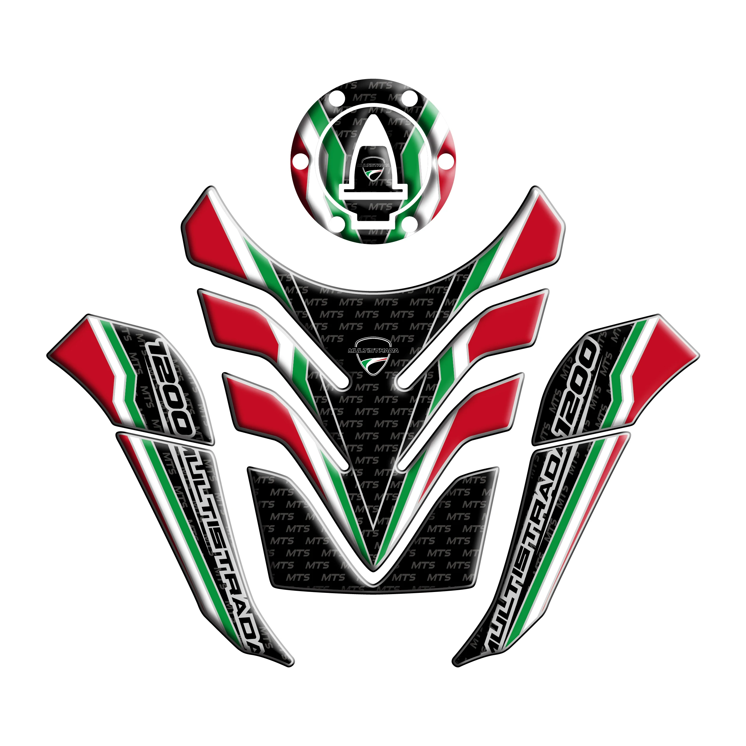 3D наклейка для защиты бака DUCATI MULTISTRADA 1200/S 1260 PIKES пиковый МТС 1200 Накладка
