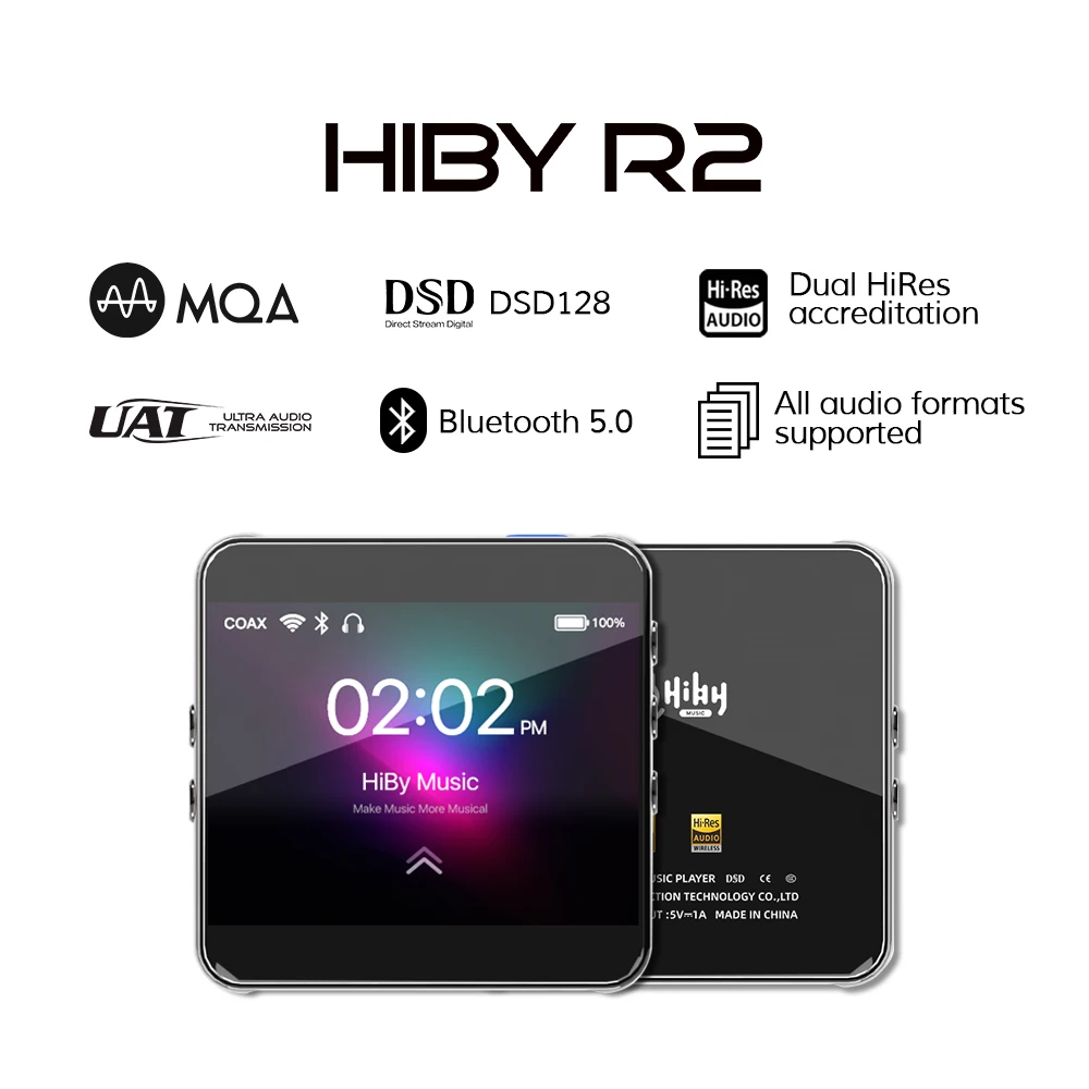 Музыкальный mp3 плеер дыхательный HiBy R2 MQA сети нанимает Bluetooth 5 0 потоковое цифровое