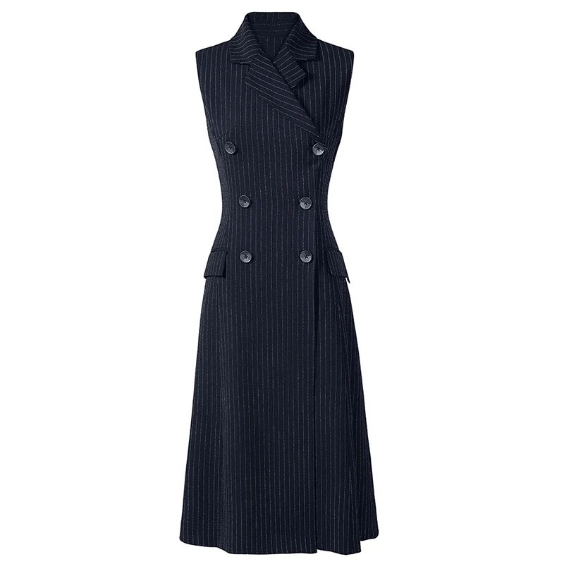 2020 Work Lady New Summer High Quality Elegant sleeveless Striped Printing A-line OL Formal Chic Dress 
2020 Work Lady New Summer High Quality Elegant sleeveless Striped Printing A-line OL Formal Chic Dress