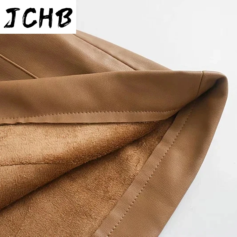 SHZQJCHB 2021 Autumn Spring Faux Leather Coat Women Long Sleeve Casual Brown Jacket Pocket Office Wear Bandage Coat Lady Outwear
SHZQJCHB 2021 Autumn Spring Faux Leather Coat Women Long Sleeve Casual Brown Jacket Pocket Office Wear Bandage Coat Lady Outwear