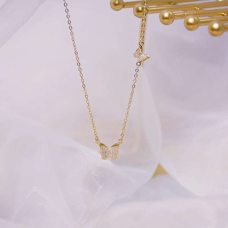High Quality 14k Real Gold Butterfly Fairy Chain Necklace for Women Top Designer Luxury Jewelry Micro Inlay Zirconia Party Gift
High Quality 14k Real Gold Butterfly Fairy Chain Necklace for Women Top Designer Luxury Jewelry Micro Inlay Zirconia Party Gift