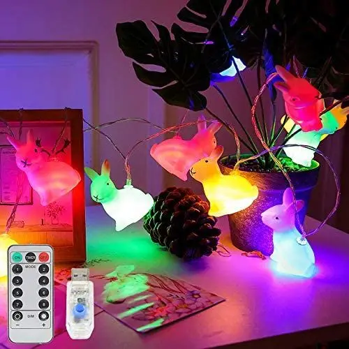 Reshowerle Easter Rabbit LED String Light 16ft 20 LEDs USB Powered Multi-Color Cute Bunny Shaped Fairy Lights Decoration
Reshowerle Easter Rabbit LED String Light 16ft 20 LEDs USB Powered Multi-Color Cute Bunny Shaped Fairy Lights Decoration