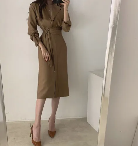 Women Autumn Lapel Casual Long Shirt Bandage Bodycon Dress Fall Solid Plus Size Long Sleeve Robe Chic Femme Dress Ka91
Women Autumn Lapel Casual Long Shirt Bandage Bodycon Dress Fall Solid Plus Size Long Sleeve Robe Chic Femme Dress Ka91