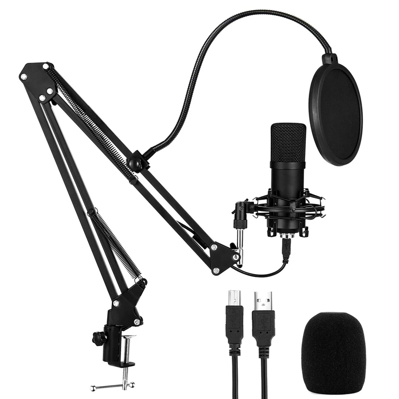 USB Microphone Recording Mic Kit for Podcast Recordings for YouTube Gaming Recording Music Voice over Livestreaming
USB Microphone Recording Mic Kit for Podcast Recordings for YouTube Gaming Recording Music Voice over Livestreaming