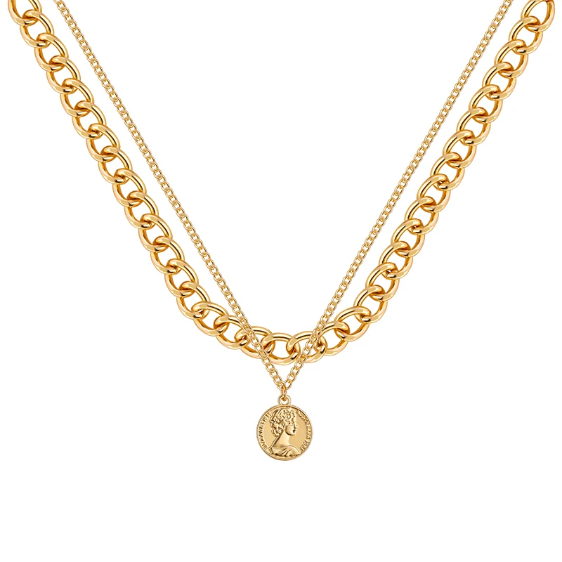 Double chain necklace European and American temperament clavicle chain short neck chain simple design women's Fashion Pendant
Double chain necklace European and American temperament clavicle chain short neck chain simple design women's Fashion Pendant