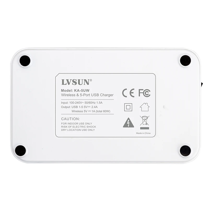 LVSUN 60W 5 Ports USB Charger 5V 2.4A USB A + Type-C Adapter + 5W Wireless Charger for iPone X XS Nexus 6 LG3 Galaxy S10 S9 S8
LVSUN 60W 5 Ports USB Charger 5V 2.4A USB A + Type-C Adapter + 5W Wireless Charger for iPone X XS Nexus 6 LG3 Galaxy S10 S9 S8